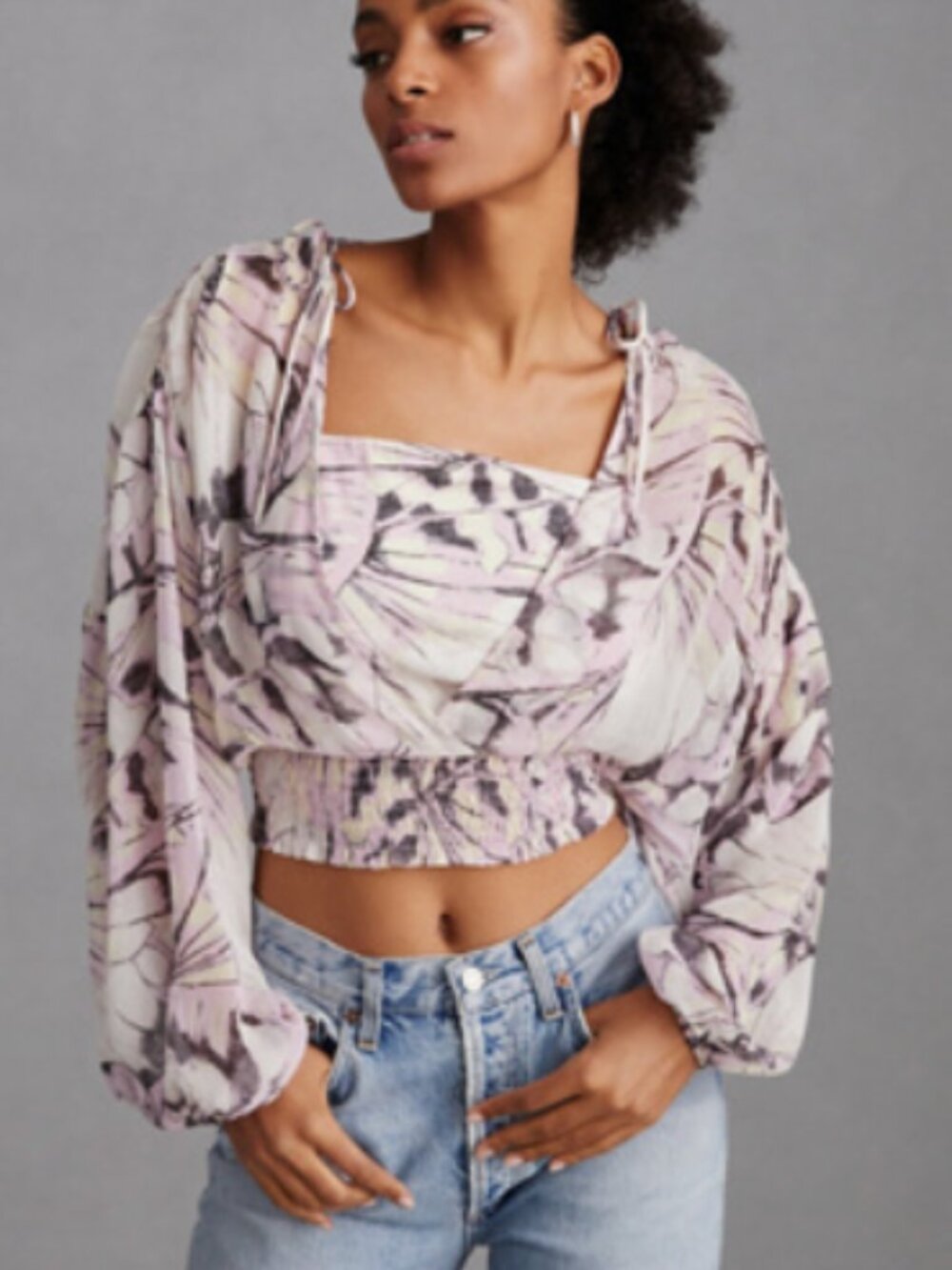 NWT Anthropologie Purple Fashion Long Sleeve Top - Size M